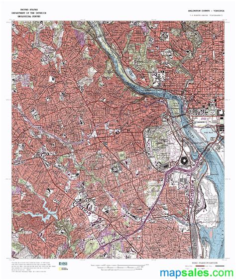 Arlington County, VA Topo Wall Map by MarketMAPS - MapSales