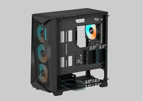 Gigabyte C Glass Black Mid Tower Pc Gaming Case Tempered Glass