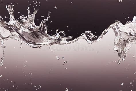 Continuous Water Texture Of A Liquid Flowing With Splashes And Droplets