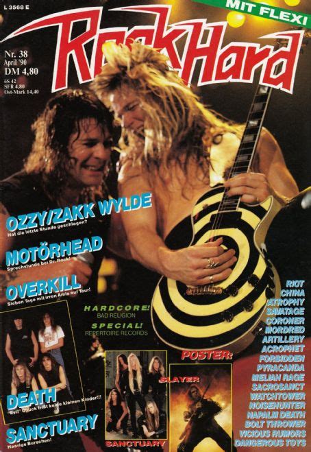 Ozzy Osbourne Zakk Wylde Rock Hard Magazine April 1990 Cover Photo