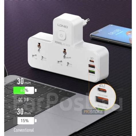 Сетевой фильтр - переходник Xiaomi Ldnio 6 в 1, новый, в наличии. Цена ...