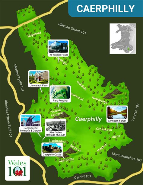 Map Of Caerphilly County Celene Annamarie