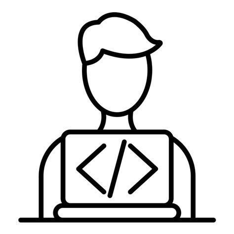 Software Developer Line Icon Vector Art At Vecteezy