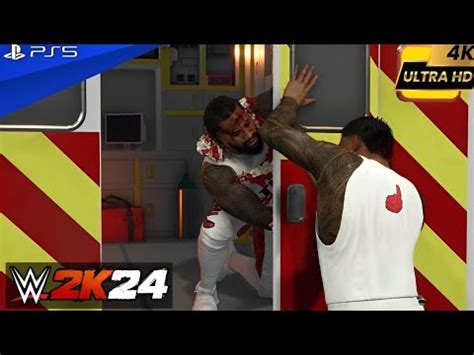 WWE 2K24 Jey Uso Vs Jimmy Uso Ambulance Match 4K60 YouTube