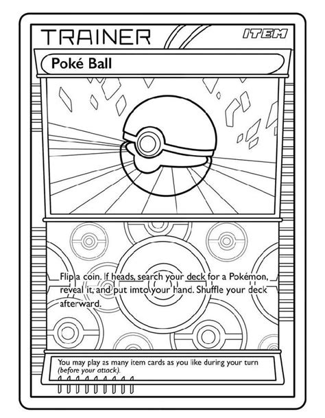 Pokeball Pokemon Card Coloring Page Free Printable Pdf