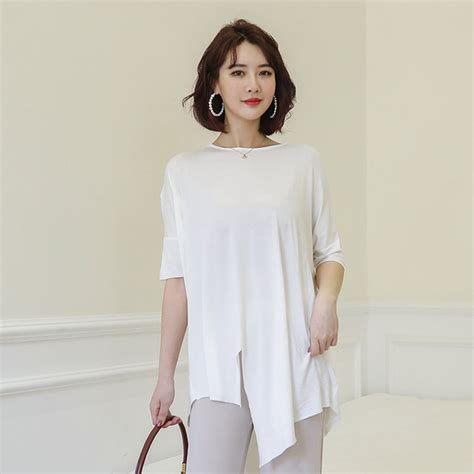 Thin Irregular Bat Sleeve T Shirts Female Xia Modal S Bottom Shirt