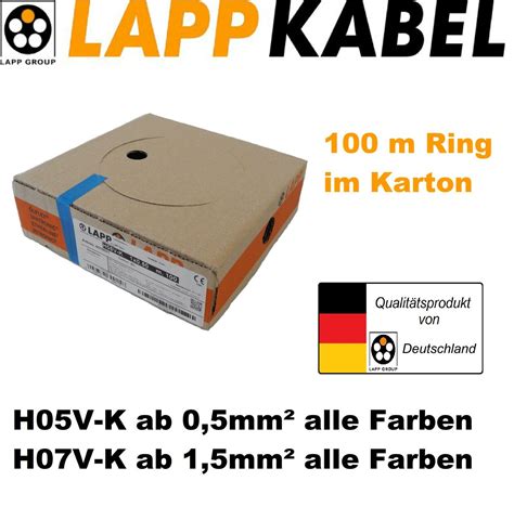 Lapp Litze Flexibel H05V K 0 5mm 0 75 1 0 H07V K 1 5 2 5 4 6 10 16 Alle