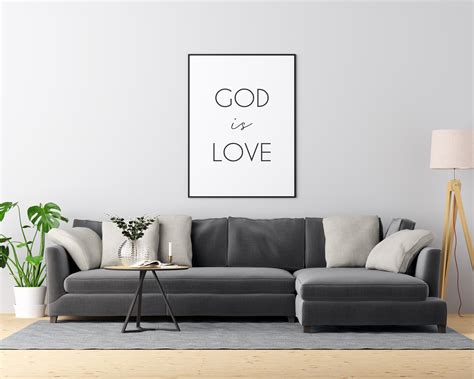 God is Love Love Poster Wedding Print Love Script Love - Etsy