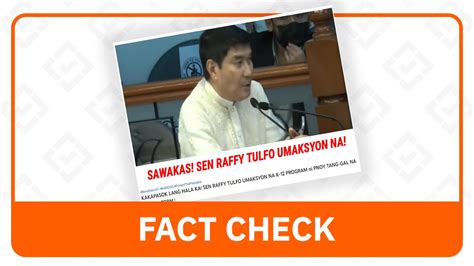 Fact Check Di Totoong Sang Ayon Si Senador Raffy Tulfo Sa Revision