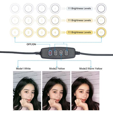 10 Led Ring Light Photographic Selfie Ring Lighting With Stand For