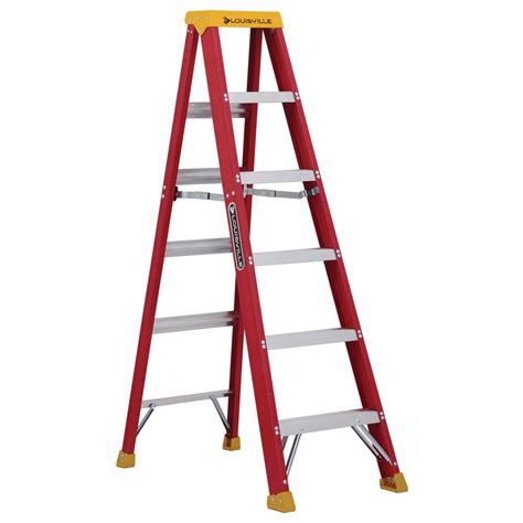 Louisville Ladder 6 Ft Fiberglass Step Ladder With 300 Lbs Load