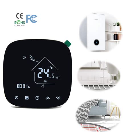 Smart WiFi Central Heating Thermostat Smart Control Black Shell 3A WiFi ...