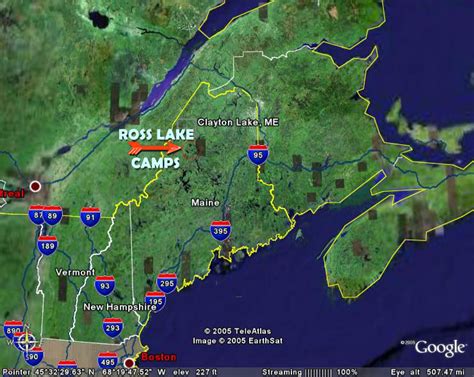 Map of Maine and Ross Lake