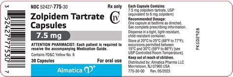 Zolpidem Capsule Package Insert