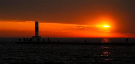 Sunset At Lake Michigan, Holland Lighthouse, Michigan : r/Outdoors