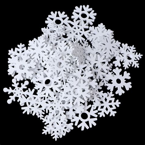 35mm Mix Shape Wooden White Snowflakes Christmas Ornaments Xmas