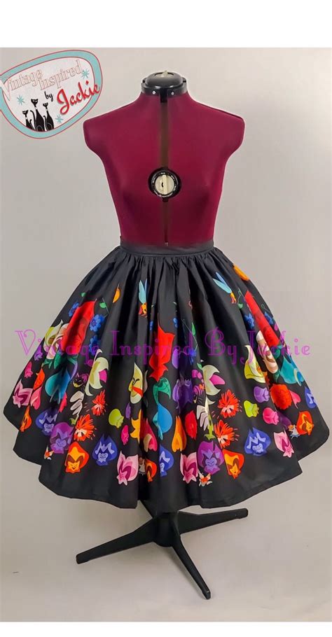 Flower Border Print Full Skirt Etsy