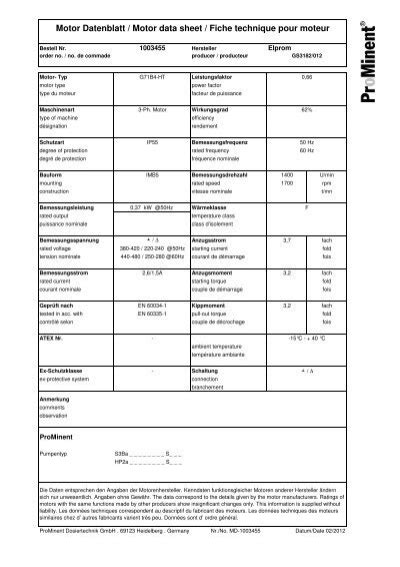 Motor Data Sheet Sigma Hydro S Ba Hp A S