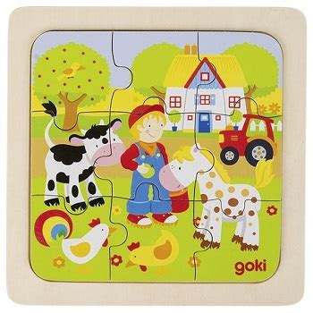 Puzzle En Bois Ferme Goki Puzzles En Bois Goki Chouchous Fr