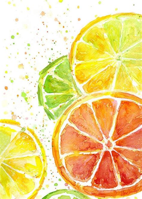 Limón Acuarela Watercolor fruit Fruit painting Fruits drawing