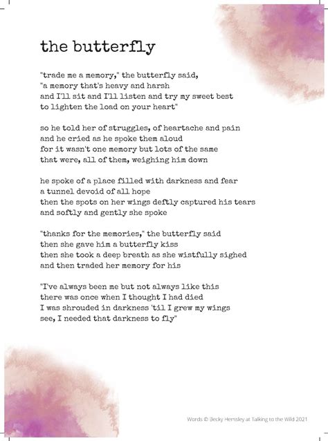 The Butterfly Original Poetry Print Digital Download By Etsy