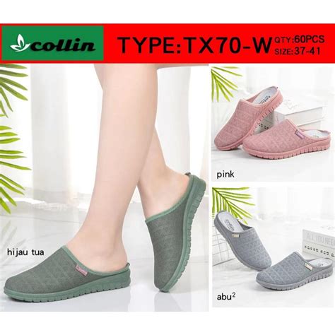 Jual Sepatu Sandal Bustong Rajut Flat Tepleks Wanita Korean Style