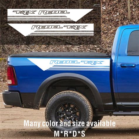 Pickup Rear Bed Side Stickers For Dodge Ram Rebel Trx 1500 2500 Truck