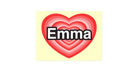 I Love Emma I Love You Emma Heart Postcard