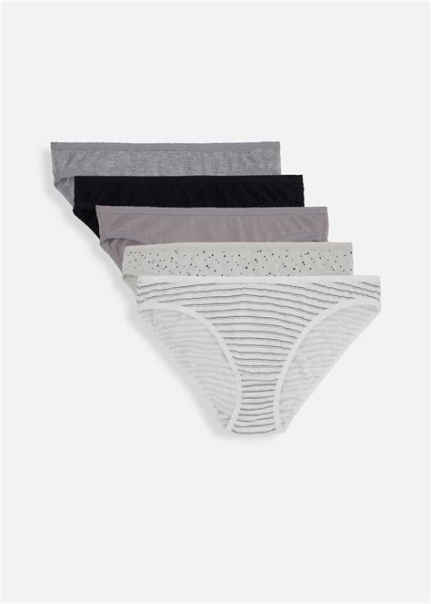 Assorted Stretch Cotton Bikinis 5 Pack Za