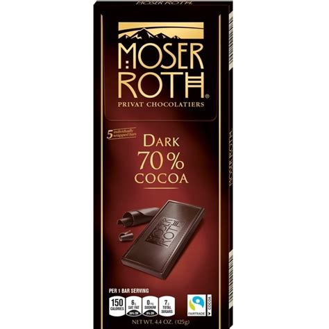 Moser Roth 70 Dark Chocolate Bar 4 41oz Internet Single Origin Coffees