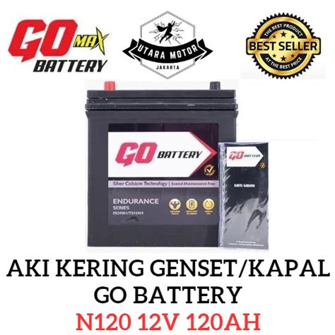 Jual GO BATTERY Aki Kering N120 12V 120Ah Accu Genset Kapal Dump Truck