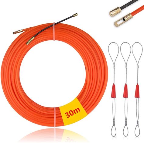 Mis Moon 30M Fish Tape Wire Puller Through Wall With 3 Metal Lock Wires