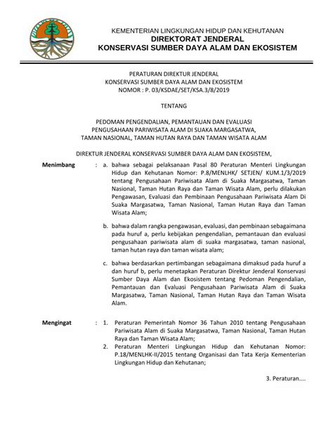 PDF KEMENTERIAN LINGKUNGAN HIDUP DAN KEHUTANAN P 03 Tentang Pedoman