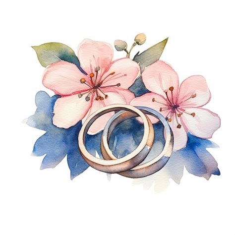 Premium AI Image A Watercolor Painting Of Two Wedding Rings With