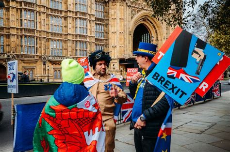 Anti Brexit Protesters Outside Westminster In London Uk Editorial