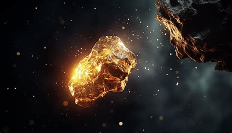 Premium Photo | Asteroid made of pure gold in space realistic