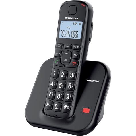 Daewoo DTD 7200B Teléfono Inalámbrico DECT LCD Teclas Grandes Negro