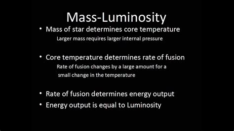 Mass Luminosity Relationship Max And Min Stellar Masses YouTube