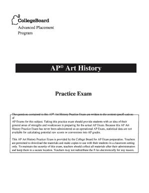 Fillable Online Ap Art History Practice Exam The Unstandardized