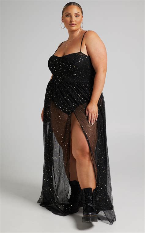 Stunning View Dress In Sheer Black Mesh Showpo Usa