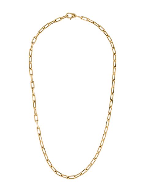 Cartier Santos De Cartier Link Necklace - 18K Yellow Gold Chain ...