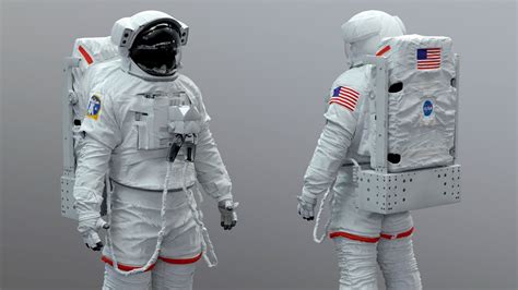 3d Extravehicular Mobility Unit Emu Space Astronaut Suit Modeled In