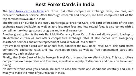 Ppt Best Forex Cards In India Powerpoint Presentation Free