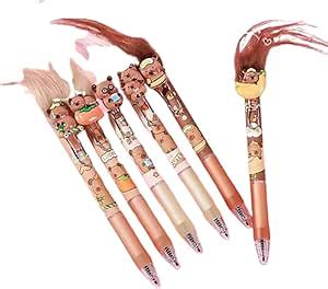 Anime Capybara Cartoon Gel Pens Student Stationery Creative Fried Hair