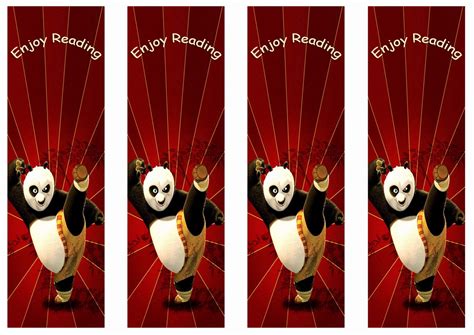 Kung Fu Panda Bookmarks Birthday Printable