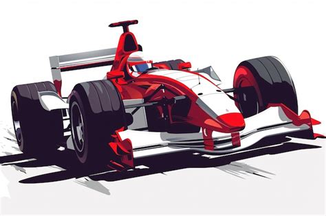 A Red And White Race Car Premium Ai Generated Image