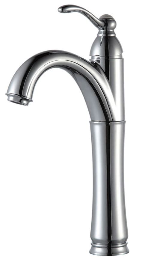 Kraus Riviera Single Hole Single Handle Vessel Bathroom Faucet With Matching Pop Up Drain In