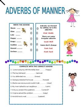 ADVERBS OF MANNER By Aron Heaney TPT