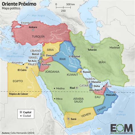 El mapa político de Oriente Próximo Mapas de El Orden Mundial EOM