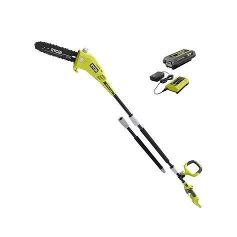 RYOBI 40V Lithium-Ion Cordless 10-inch Pole Saw Kit with 2.0 Ah Battery ...